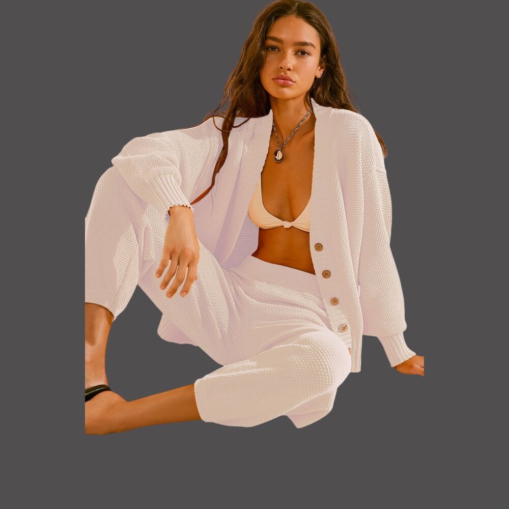 FREE PEOPLE Hailee Cardi  Set - Powder Sand 🎉 NWOT - Picture 13 of 15